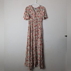 Skies are Blue Floral Button Down Maxi Dress